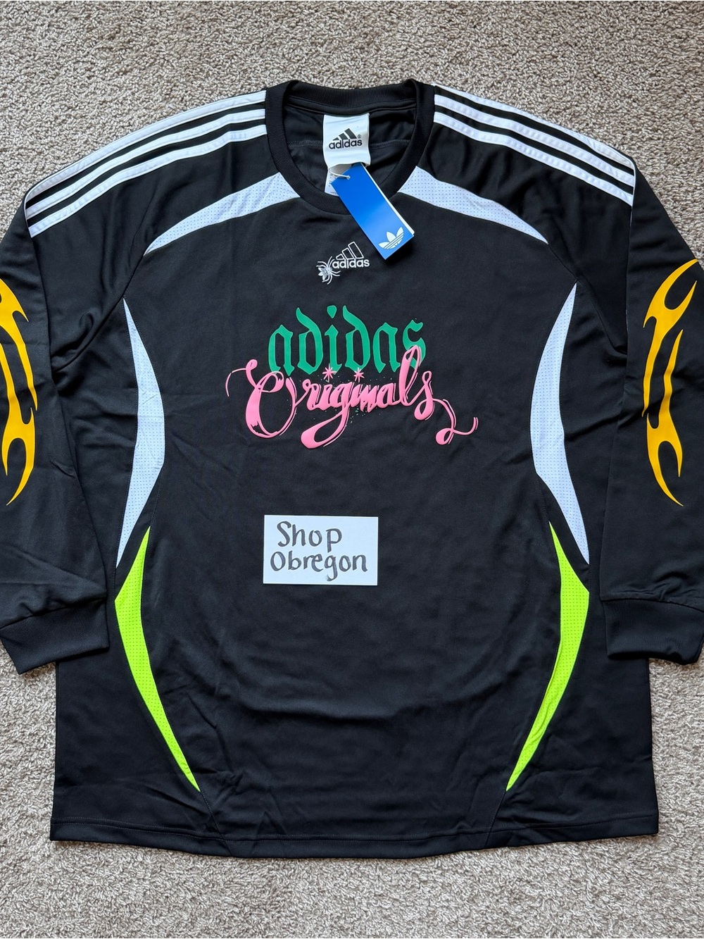 ADIDAS SPIDERS GOALKEEPER LOOSE JERSEY MENS SIZE XL BLACK WHITE NEW